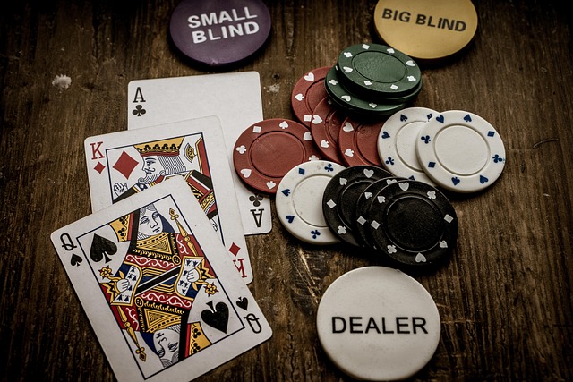 Casino chips and playing cards, symbolizing winning online casino games